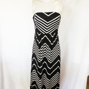 NWT Design History Onyx Chevron Strapless Maxi